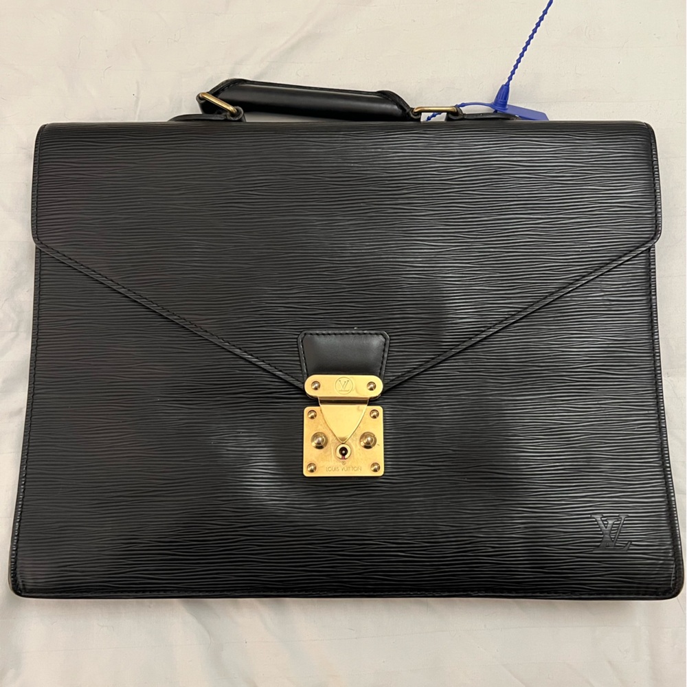 Louis Vuitton Epi Leather Serviette Ambassadeur Briefcase Black Vintage